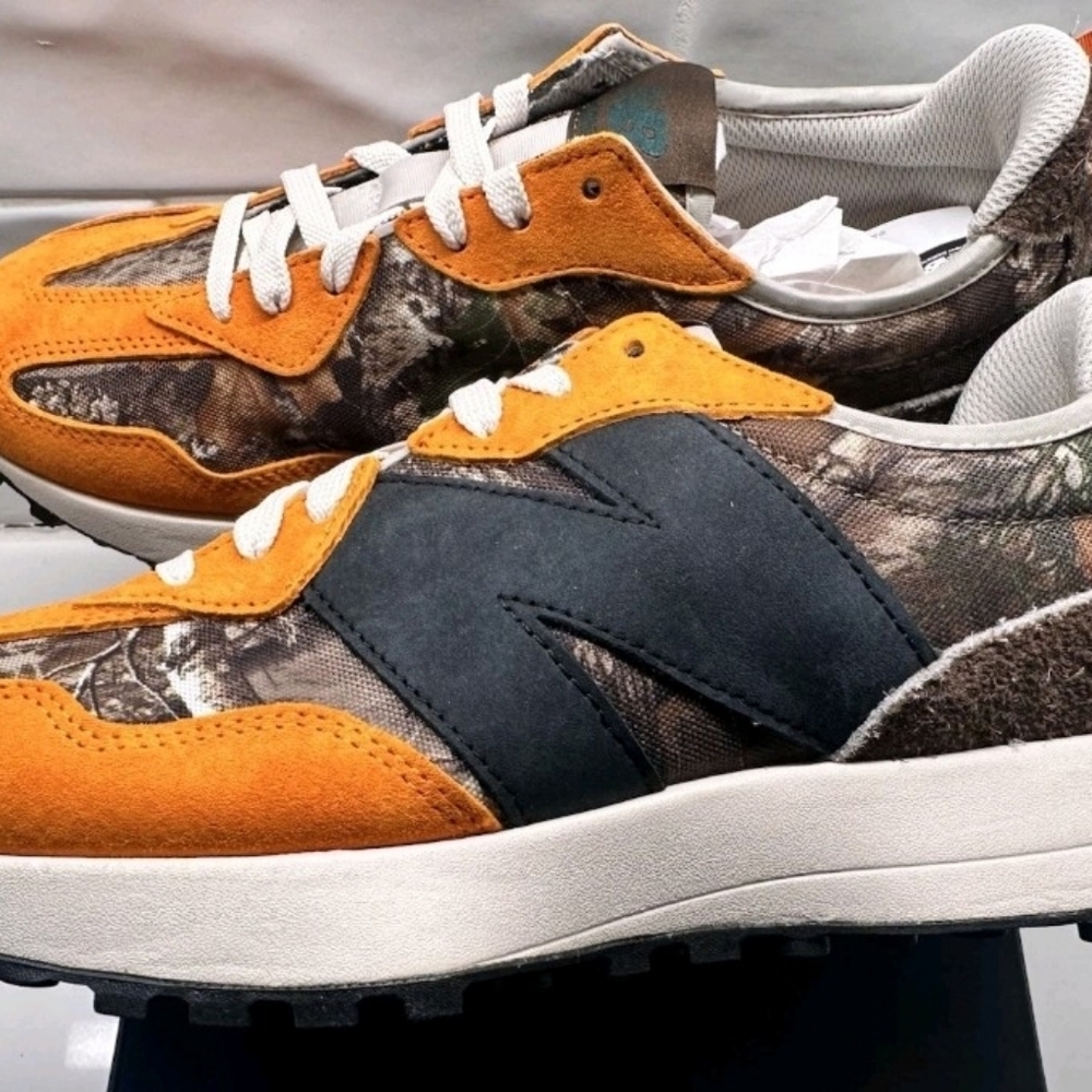 New Balance Men's Orange and Camouflage Sneakers